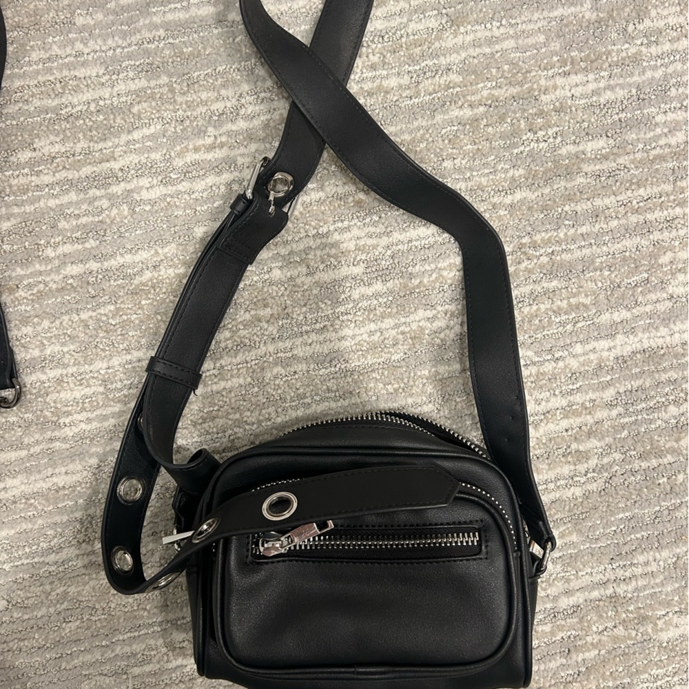 ASOS black crossbody bag with silver accents